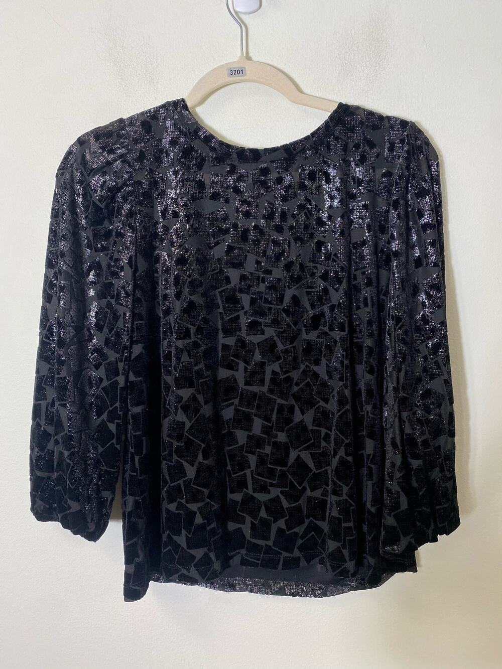 Elliott Lauren Black Long Sleeve Blouse Sz S